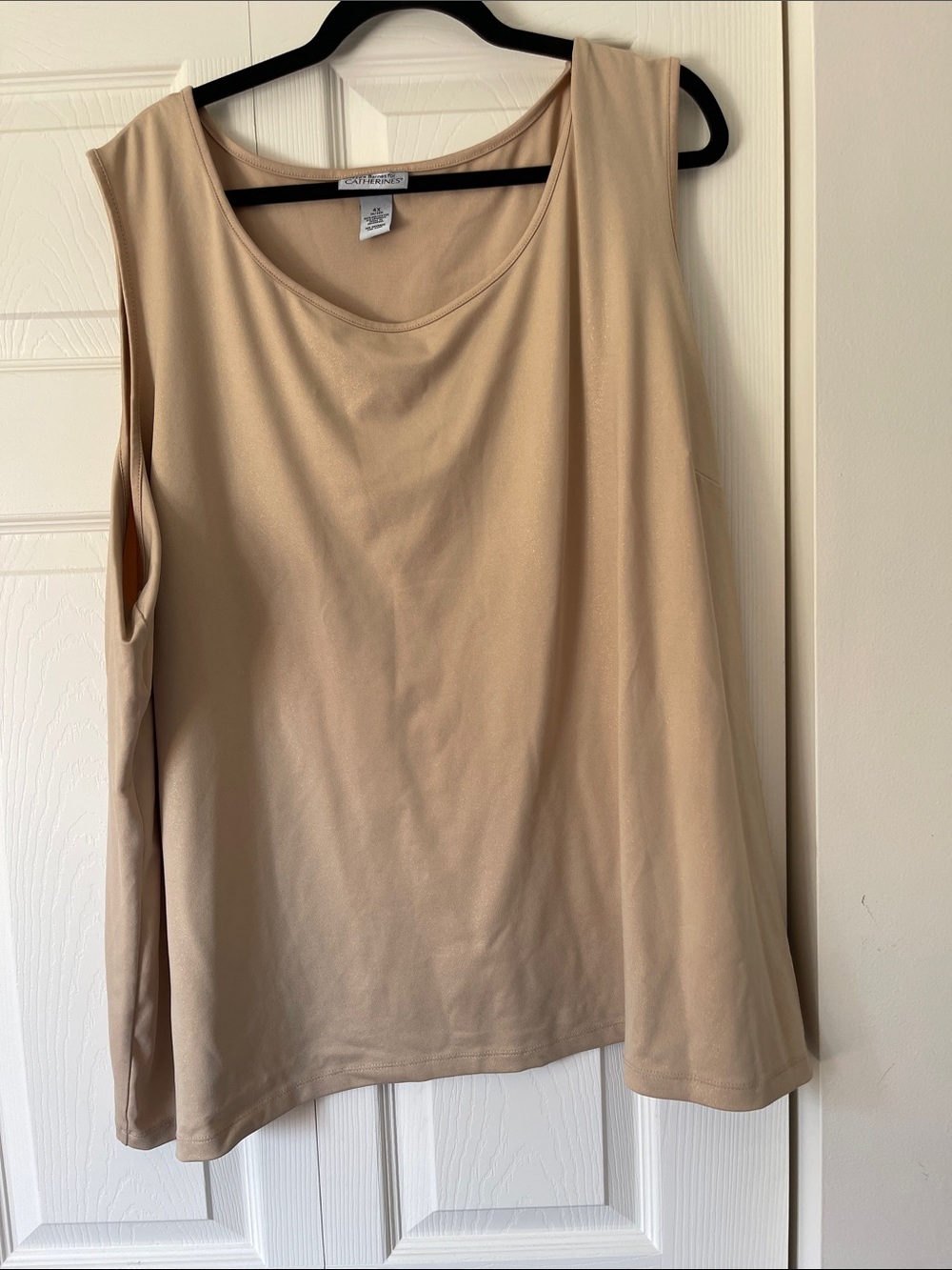 Women's Sleeveless Scoop Neck Tank Top - Beige